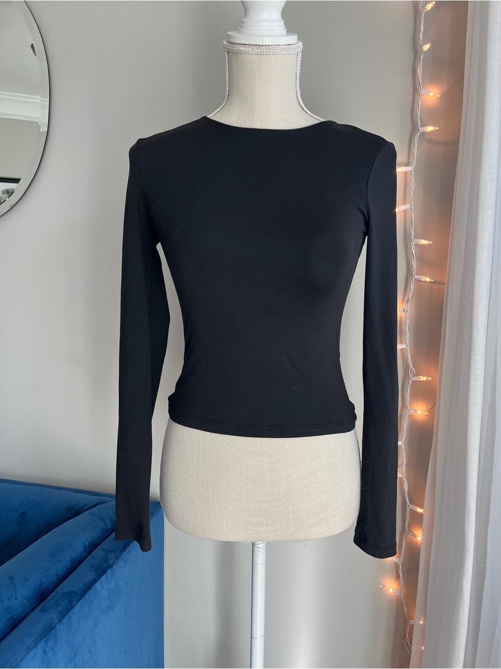 Harper & Ivy Kohl's Black Long Sleeve Top Cozy XS